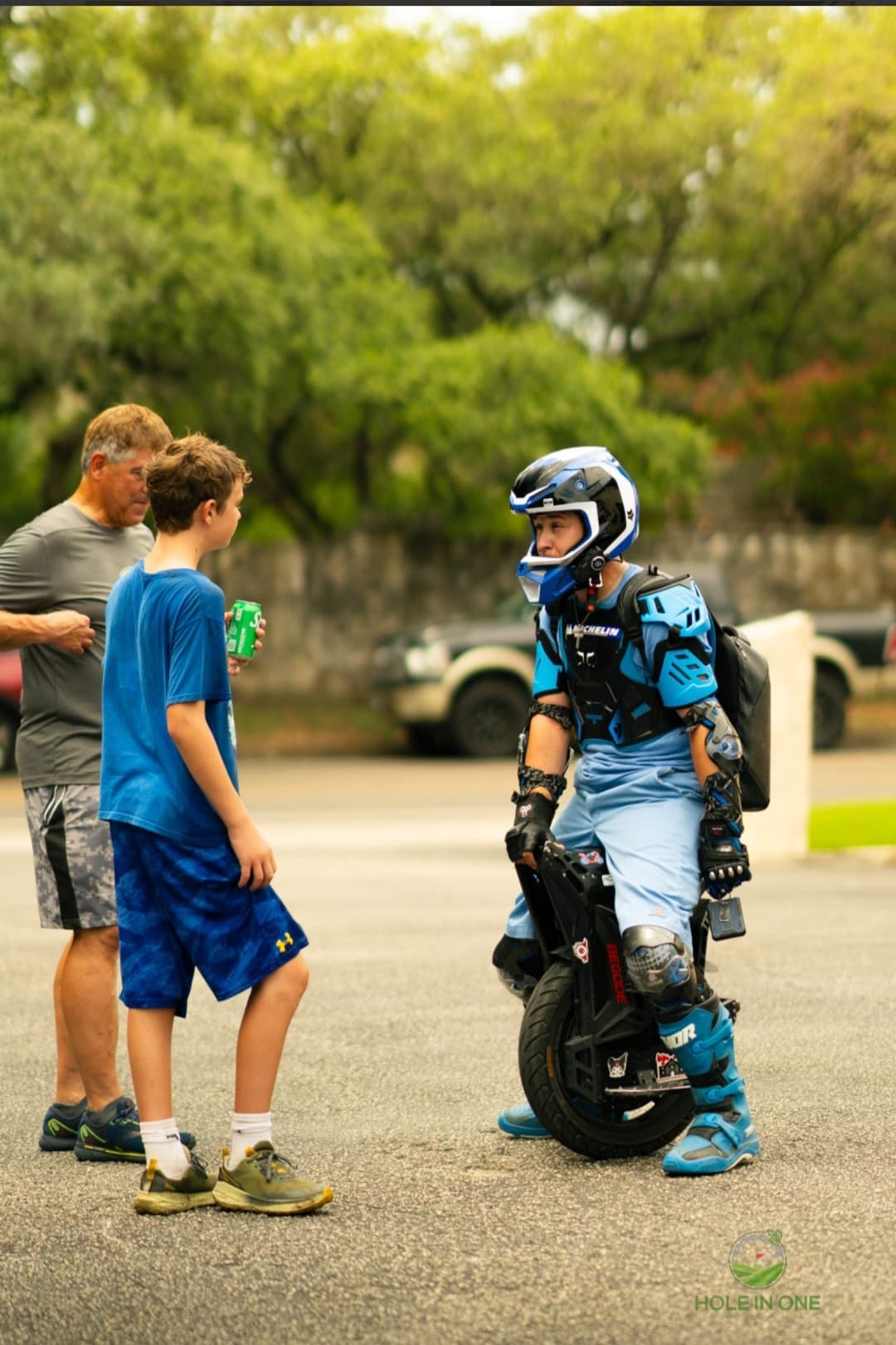 EUC riders chatting and connecting during a community event